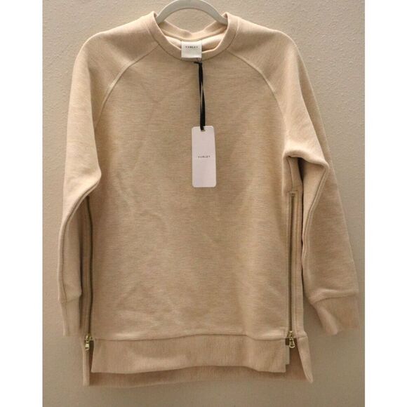 Varley VAR00015 Women's Sz XS Oatmeal/Beige Manning Ribbed Sweatshirt - Picture 1 of 6